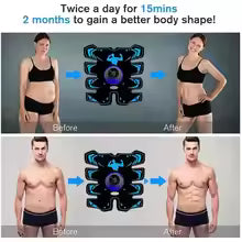 USB Rechargable Muscle Massager ABS Arm 3 IN 1 Trainer Pad Wireless Smart Fitness Abdominal Training Electric Body